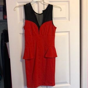 Orange and black Bebe dress